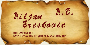 Miljan Brešković vizit kartica